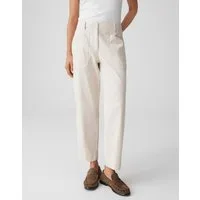 OPUS Cargohose Melina urban aus fließendem Mélange Twill Abnäher am Saum, aufgesetzte Cargotaschen, pflegeleicht