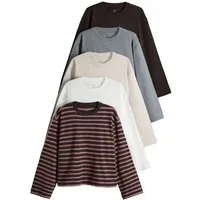 The Set Langarmshirt The Set Schwere T-Shirts, 5er-Pack (5-tlg)