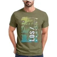 Neverless Print-Shirt Herren T-Shirt Los Angeles LA Ocean Side Sommer Palmen Aufdruck Print mit Print