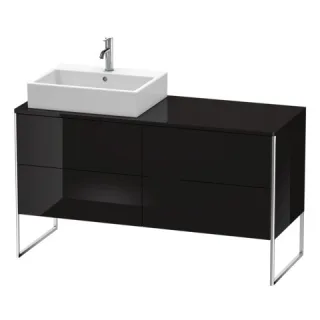 Duravit XSquare Konsolenwaschtischunterbau bodenstehend Schwarz Hochglanz 1400x548x778 mm - XS4923L4 XS4923L4040