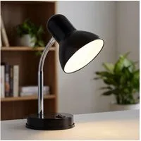 GLOBO LIGHTING Schreibtischlampe, Leuchtmittel nicht inklusive, Schreibtischlampe Metall schwarz Flexo Kippschalter Eurostee