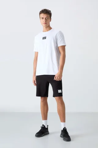 Bedrucktes Baumwoll-Jersey T-Shirt und Shorts Set