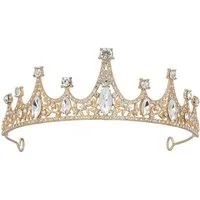 Boland Kostüm Diadem Prinzessin roségold, Bezauberndes Krönchen aus Metall mit Kunststeinen