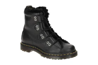 Dr. Martens 1460 LTT FL Damen Stiefeletten Schwarz Dark Grey Warmfutter Gummi...