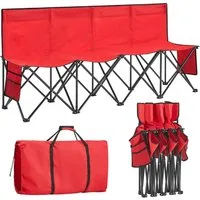 Yaheetech Campingstuhl Klappbare Campingbank für Mehrere Personen, Sitzbank 4-Sitzer-Klappbank Tragbare Campingbank mit Tragtasche