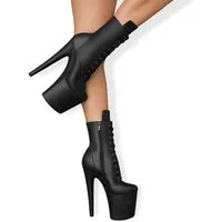 EIS EIS, Absatzschuhe, Plateau High Heel Stiefelette mit Reißverschluss T-Strap-Zehentrenner sexy Leder-Optik, verführerisches Plateau
