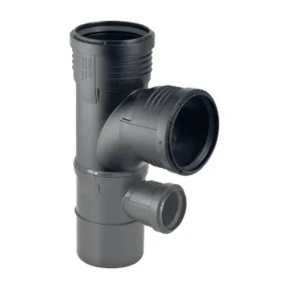 Geberit Silent PP Doppelabzweig 390456141 DN 90/90/50, 87,5Grad, schalloptimiert, Innenradius