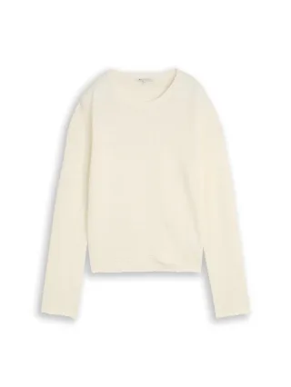 Denim Tom Tailor - Relaxed Fit Strickpullover off white - Gr. - XS