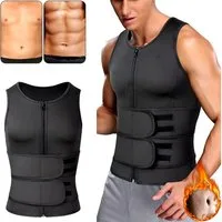 Realb2b Bauchweggürtel Neopren Sauna Fitnessweste Herren Abnehmen Training Slim (Fitness Sauna Kompressionsweste Herren Slim Fit Training, Neopren Sauna Weste Herren Set – Abnehmen & Muskelaufbau) Sauna-Effekt Fitnessweste Herren Neopren Training