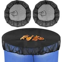 FOUORTUNATE-BEE Regentonnendeckel 2er Set Regentonnen Netz 100 cm mit Kordel Abdeckung feinmaschig, Für Garten Terrasse Laubschutz Mückenschutz Regentonne Abdeckung