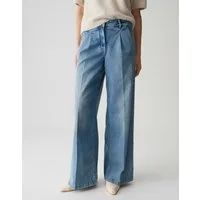 OPUS PANTS Weite Jeans MOIRA MELODY aus Dry Indigo® Mid Rise Wide Leg, Long, Bügelfalten