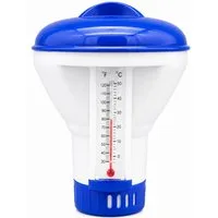 HAF Chlordosierschwimmer Pool Dosierschwimmer Dosierer mit Thermometer 20g für Chlortabletten, (Pool Chlor Dosierer für Poolpflege, Dosierer für Chlor & Brom Tabletten) Chlorschwimmer für Schwimmbad & Whirlpool