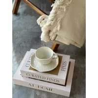 EmirtexHome Cappuccinotasse Cermico Beige 6er Kaffeetassen Set, 12-tlg.