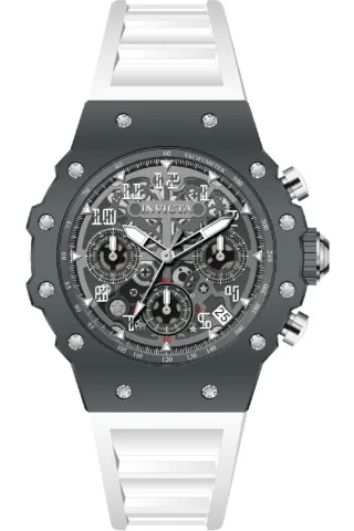 Invicta Racing 69618 Herrenuhr - Quarzwerk - Acryl mit silbernem Zifferblatt - 40 mm