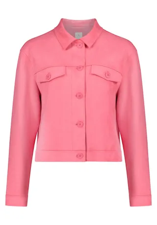 Betty & Co - Kurzer Blazer in Velours-Optik pink - Gr. - 42