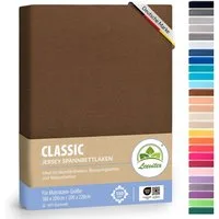 leevitex® Spannbettlaken 180x200 - 200x220 cm, 40 cm Steghöhe, Stoffdicke 150 g/m², Jersey, Gummizug: rundum, (1 Stück), OEKO-TEX® Standard 100 Zertifikatsnummer 10.HTR.85321 zertifiziert