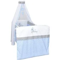 Baby-Delux Babybettwäsche Baby Bettwäsche Set 4-Tlg. Nestchen Chiffonhimmel, Baumwolle, 4 teilig, Bettset für Babybetten 140x70 & 120x60 verschiedene Designs