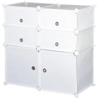 HOMCOM Kommode Regal mit Aufbewahrungsboxen