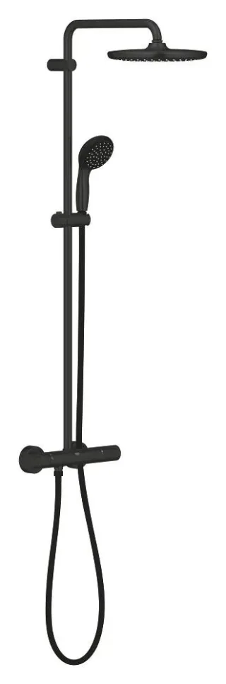 Grohe Vitalio Start - Duschset 250 mit Thermostat, 1 Strahlart, schwarz matt 266772430 266772430