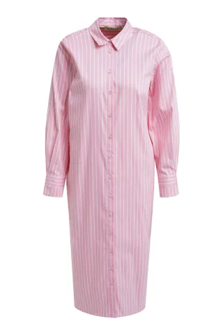 Smith&Soul - Striped Shirt Collar Dress bubblegum print - Gr. - L