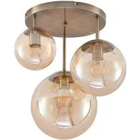 Lindby Deckenleuchten Teeja, Glas Creme IP20, 3 x 15 W LED