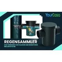 YourCasa Regentonnenfüllautomat Regensammler zum Verbinden von Fallrohr und Regentonne, 9 teiliges Set, Regenrinne 75-120 mm, einfache Montage