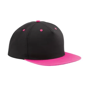 Beechfield - Snapback Mütze 5 Segmente für Herren/Damen Unisex (Schwarz/Fuchsie)