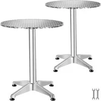 tectake Bistrotisch Aluminium-Stehtisch, höhenverstellbar, 60 x 70 / 110 cm, (Bartisch Frederic, 2-St., 2 tlg), wetterfest, 2 Aufbauhöhen, Zementsockel, Belastbarkeit 60 kg
