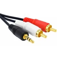Bolwins N29 Cinch Kabel 3.5mm Klinke auf 2 Cinch RCA für Lautsprecher TV 1,5m Audio-Kabel, 3,5 mm Stereo Klinkenstecker, 2× RCA / Cinch-Stecker (Audio L + R) (150 cm), Stereo-Audioübertragung Plug & Play