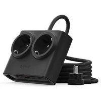 ORICO PDC25 Steckdosenleiste 6-fach (2 USB-A-Anschlüsse, 2 USB-C-Anschlüsse, 2 Schuko-Steckdosen, 25 W USB-C-Schnellladefunktion, 22,5 W USB-A-Schnellladefunktion), 25 W USB-C und extra flacher 1,3 cm Netzstecker