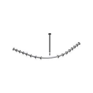 Keuco Brausevorhangstangen Set Plan 14938170900 für Dusche 90 x 90 cm, Aluminium silber eloxiert