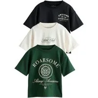 Next Langarmshirt 3er-Pack T-Shirts mit Grafik-Print (3-tlg)