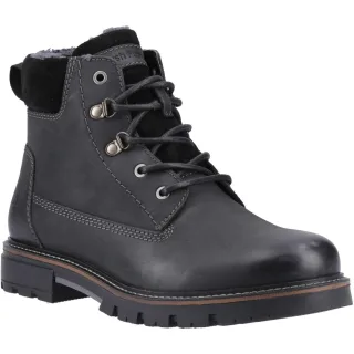 Hush Puppies Pier Herren Schwarze Leder Knöchelstiefel