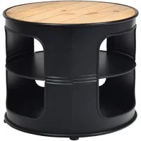 COSTWAY Beistelltisch Nachttisch, Metall, rund, 3 Ebenen, 50x50x41,5cm