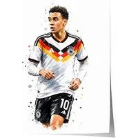 JUSTGOODMOOD Poster Deutschland Fussball Geschenkidee Aquarell Sport Wandbild Deko Print o, (1 St)