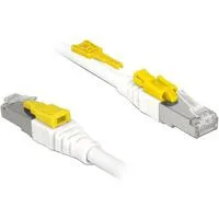 RJ45 Secure Cat. 6A, Kabel weiß, 5 Meter, verriegelbar, LSOH Halogenfrei