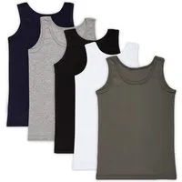LOREZA Unterhemd 5er Set Jungen Unterhemden - Feinripp - Bunt (Spar-Packung, 5-St., 5er-Pack)
