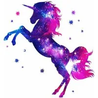 nikima Wandtattoo 163 Wandtattoo Einhorn pink - 600 x 600 mm (PVC-Folie), Made in Germany