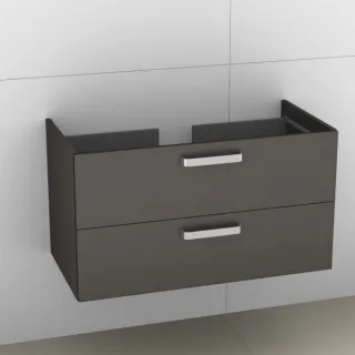 Artiqua 415 Waschtischunterschrank für Living 814436 Stahlgrau Metallic, 415-WU2L-L17-7141-88 415-WU2L-L17-7141-88