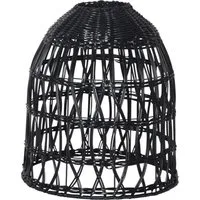 STAR TRADING Lampenschirm Lampenschirm Rattanstil KNUTE wetterfest Kunststoff schwarz D: 30cm