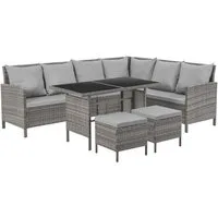 SVITA Gartenlounge-Set MADISON, (Set, 2-tlg., Lounge mit Tisch), Gartenmöbelset, Sitzlounge, inkl. Kissen, Grau