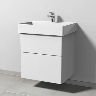 Sanipa 3way Waschtischunterbau zu Duravit Dura Square Waschtisch mit 2 Auszügen, Weiß-Soft SM42643