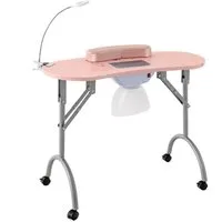 COSTWAY Maniküre-Pediküre-Set, Maniküretisch klappbar mit LED