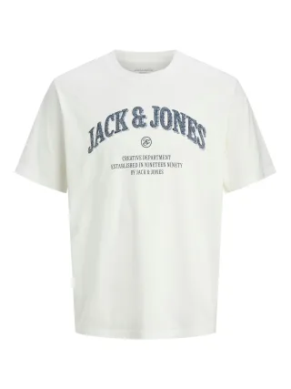 JACK&JONES - JJEDENVER GRAPHIC TEE SS O-NECK SN Cloud Dancer - Gr. - L