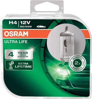 2 Stück OSRAM ULTRA LIFE Lampen Birnen für Fassung H4 12V 60/55W