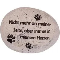 Logbuch-Verlag Dekofigur Gedenkstein mit Pfoten und Spruch – Erinnerung an Hund oder Katze –