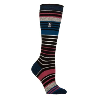 Damen Ultra Lite Dünne Thermo Winter Ski Socken mit Streifen