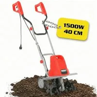 Hecht Elektromotorhacke Gartenfräse 1500 W 24 Messer Bodenhacke, Motorfräse, 40,00 cm Arbeitsbreite, 400 U/min