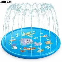 Blusmart Spielmatte Wassermatte Kinder Wasserspielmatte mit Sprinkler (Spritzschutz-Spielmatte – langlebiges, Höhenverstellbares Wasser), Sommer Wasserspielzeug für Haustier