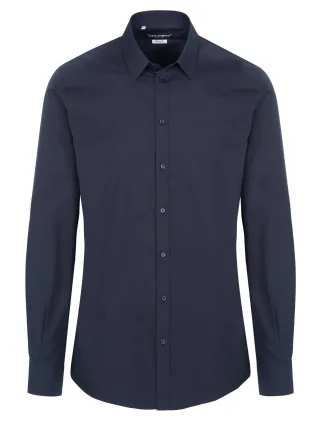 Dolce & Gabbana Gold Collection Hemd Marineblau